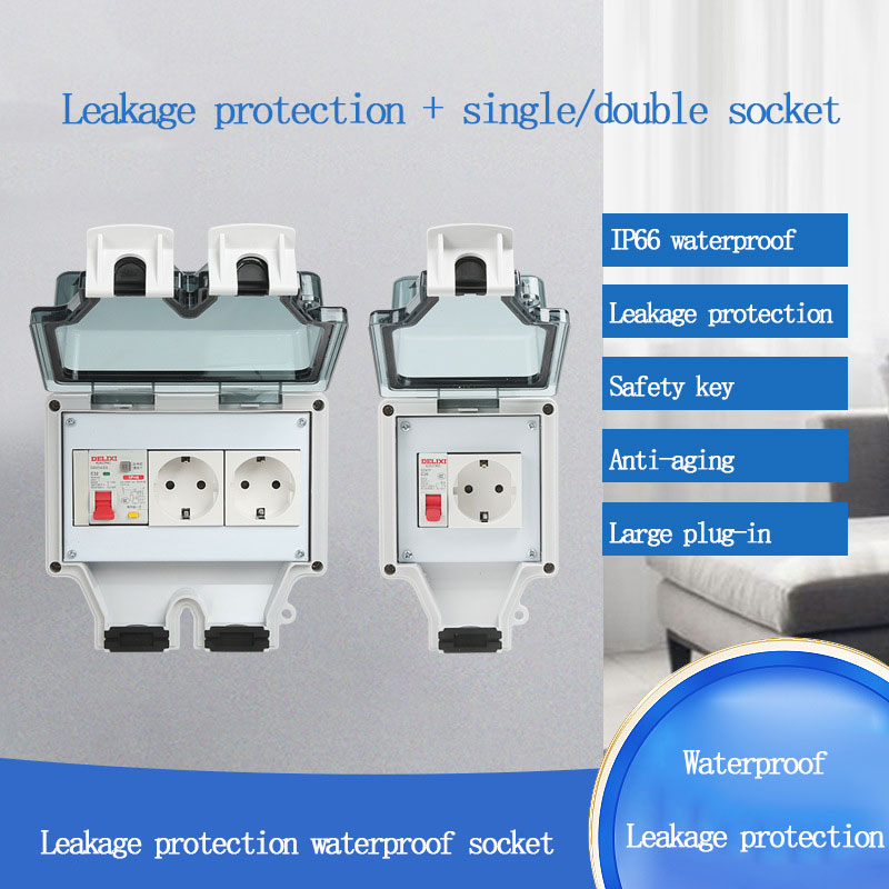 Outdoor Usb Power Outlet - ซ็อกเก็ตกันน้ำกลางแจ้ง 86 ชนิด กล่องกันน้ำพร้อมสวิตช์ป้องกันการรั่วไหล ปลั๊ก EU