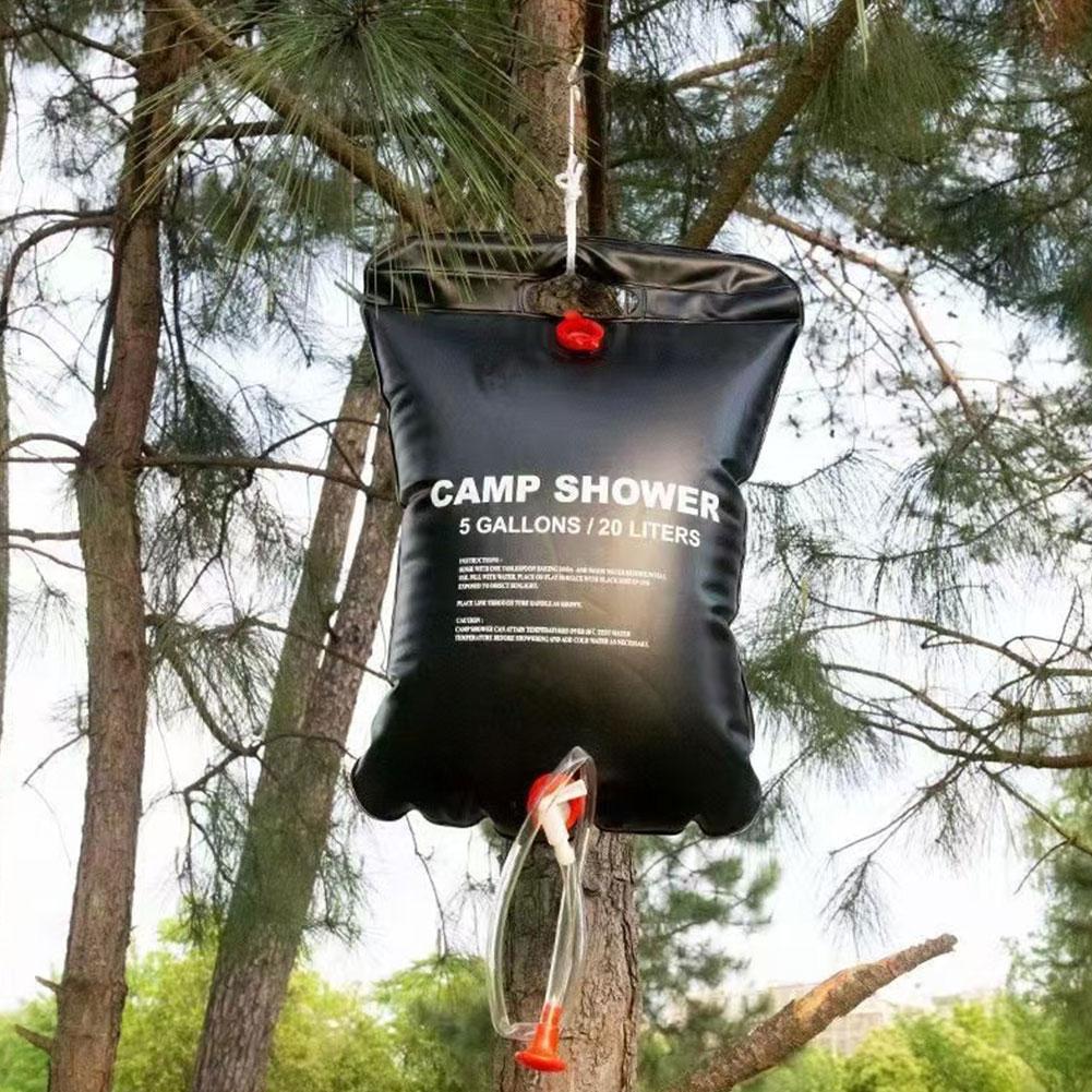 Outdoor Power Solutions - ถุงอาบน้ำกลางแจ้งขนาดใหญ่ 20/40 ลิตร พร้อมระบบทำความร้อนพลังงานแสงอาทิตย์ สำหรับการตั้งแคมป์ ท่องเที่ยวชายหาด