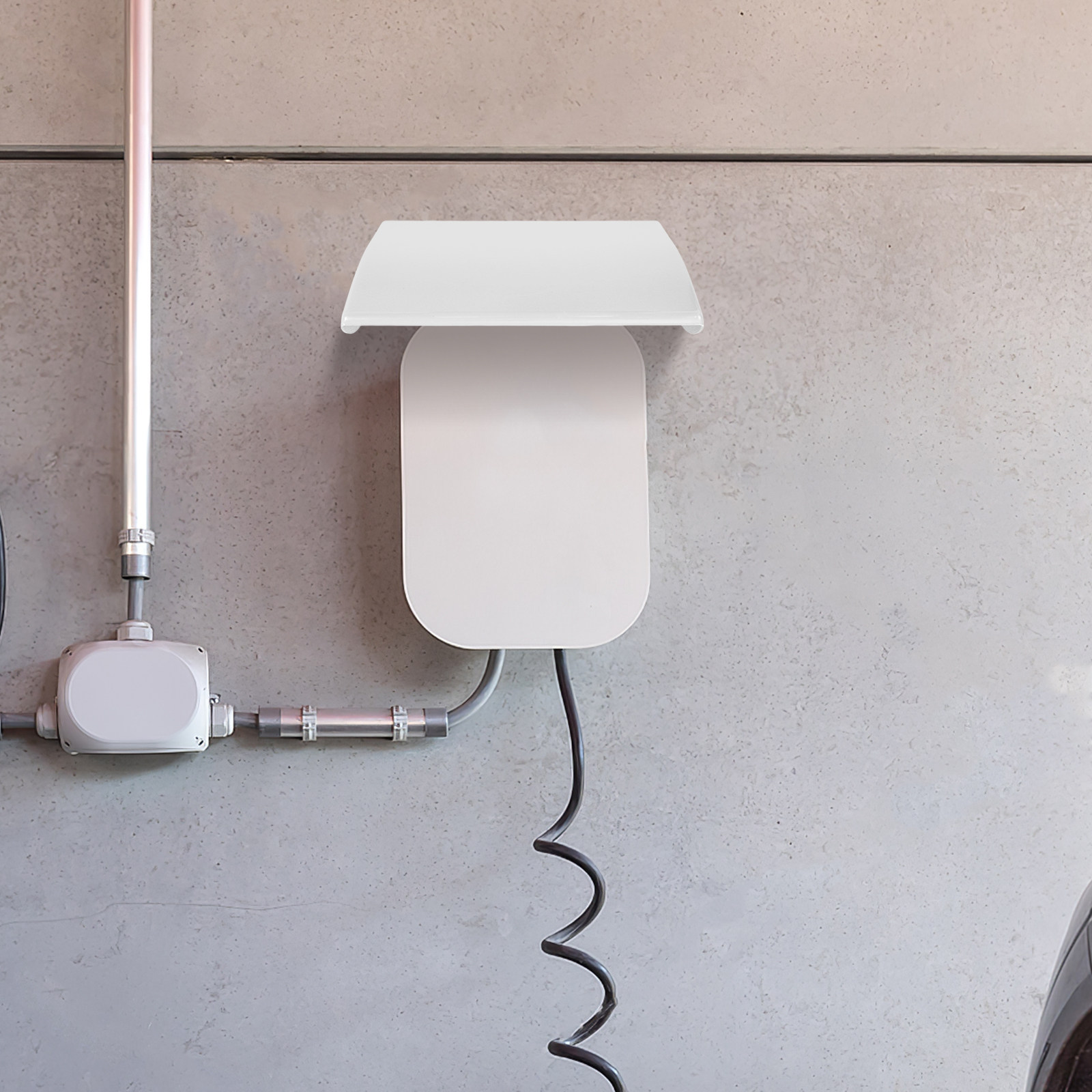 Outdoor Usb Power Supply - ฝาครอบป้องกันเสาชาร์จ EV กลางแจ้งสีขาว กันน้ำ กันฝุ่น ป้องกันหลังคาสถานีชาร์จ