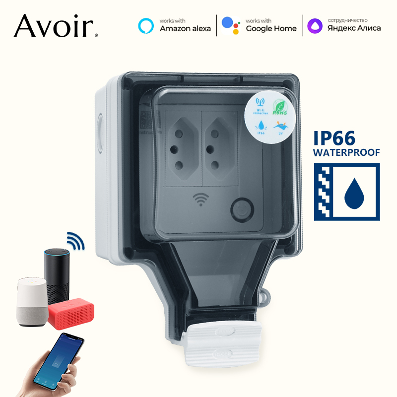 Outdoor Power Outlet Not Working - Avoir Tuya เต้ารับอัจฉริยะ Wi-Fi IP66เต้ารับไฟกันน้ำสำหรับกลางแจ้งของบราซิลสวิตช์ตั้งเวลาควบคุมด้วยเสียงใช้งานได้กับ Google