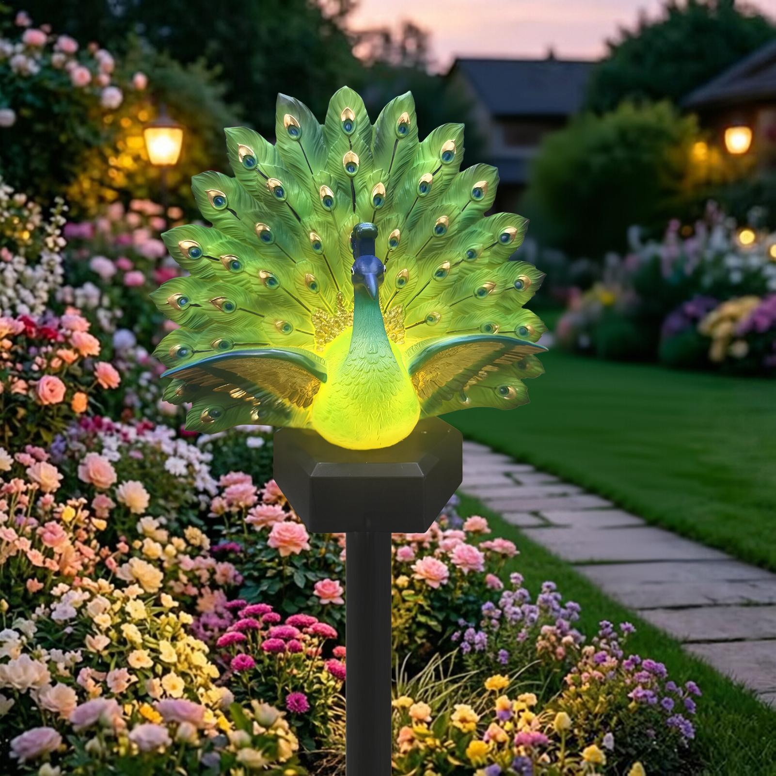 Outdoor Yard Power Stake - ของตกแต่งสนามหญ้ารูปนกพลังงานแสงอาทิตย์ กันน้ำ ใช้ตกแต่งสนามหญ้า ทางเดินกลางแจ้ง