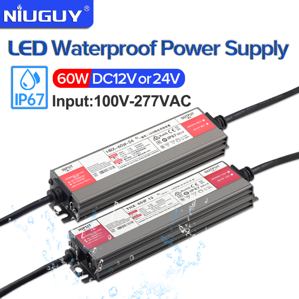 Outdoor Power Transformer - IP67 แหล่งจ่ายไฟกันน้ํา 60W DC 12V 5A