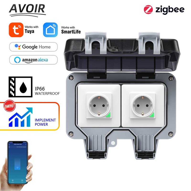 Outdoor Power Solutions - Avoir Tuya Zigbee ซ็อกเก็ตไฟฟ้า IP66 กันน้ํากลางแจ้ง