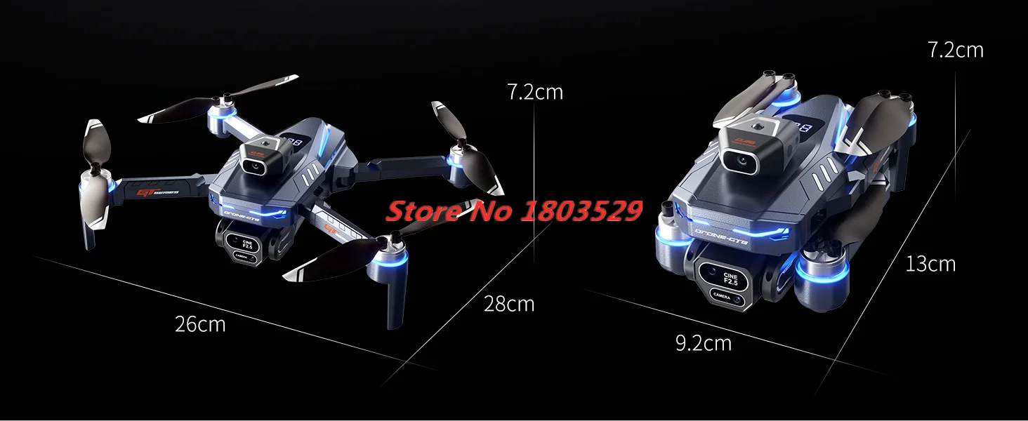 Outdoor Power Brush - โดรนไร้แปรงถ่าน 8K พร้อมกล้องสามตัว ระบบออปติคอลโฟลว์ พร้อมหน้าจอแสดงสถานะการชาร์จ แสดงพลังงานโดรน