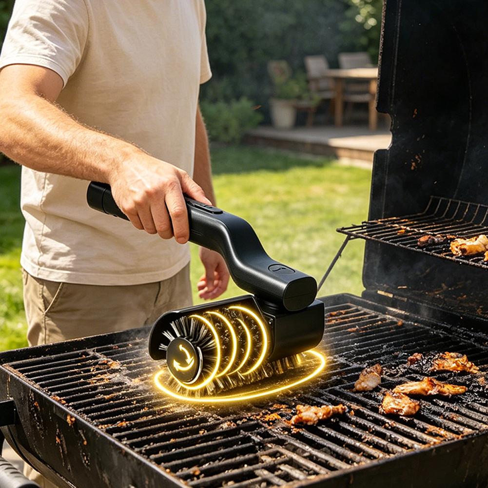 แปรงทำความสะอาดเตาบาร์บีคิวไฟฟ - Outdoor Power Brush บทวิจารณ์และราคา