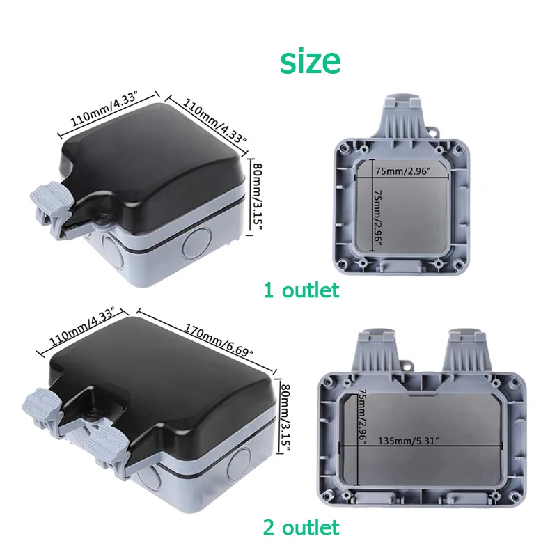 EU KR ผนังกลางแจ้งซ็อกเก็ตกันน - Outdoor Power Solutions บทวิจารณ์และราคา