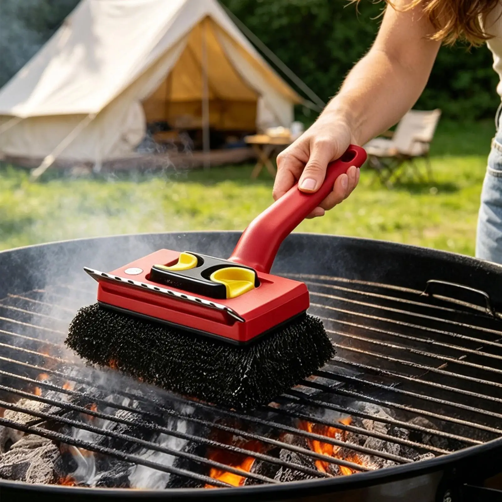 แปรงทำความสะอาดเตาย่างไฟฟ้าด้า - Outdoor Power Brush บทวิจารณ์และราคา