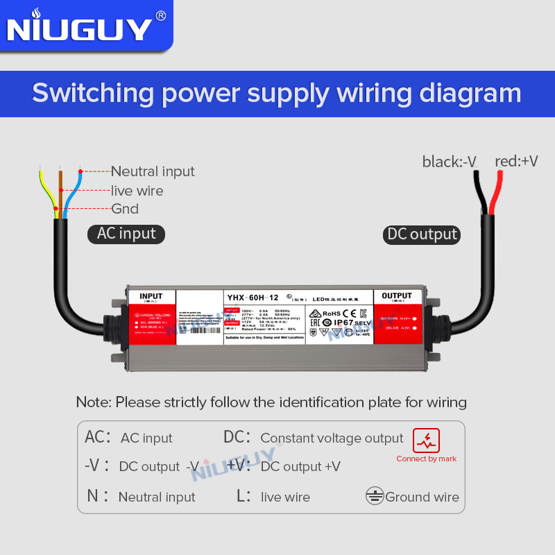 IP67 แหล่งจ่ายไฟกันน้ํา 60W DC - Outdoor Power Transformer บทวิจารณ์และราคา