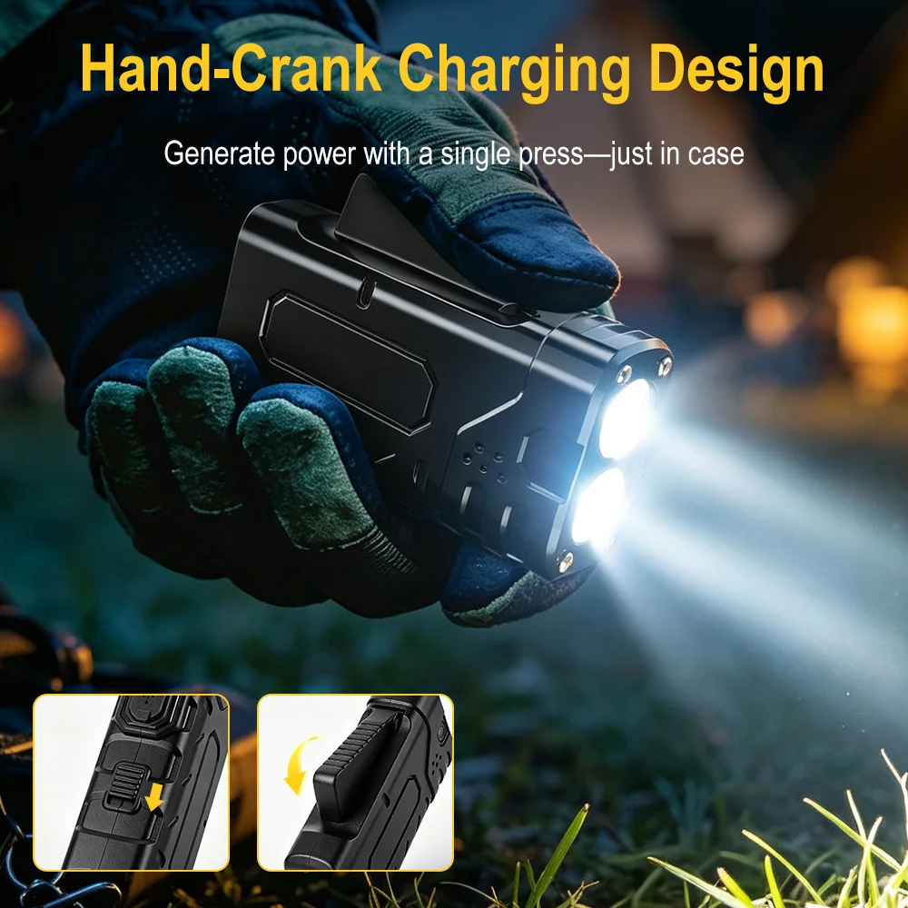 BORUIiT ไฟฉาย LED แบบหมุนมือ E - Outdoor Usb Power Supply บทวิจารณ์และราคา