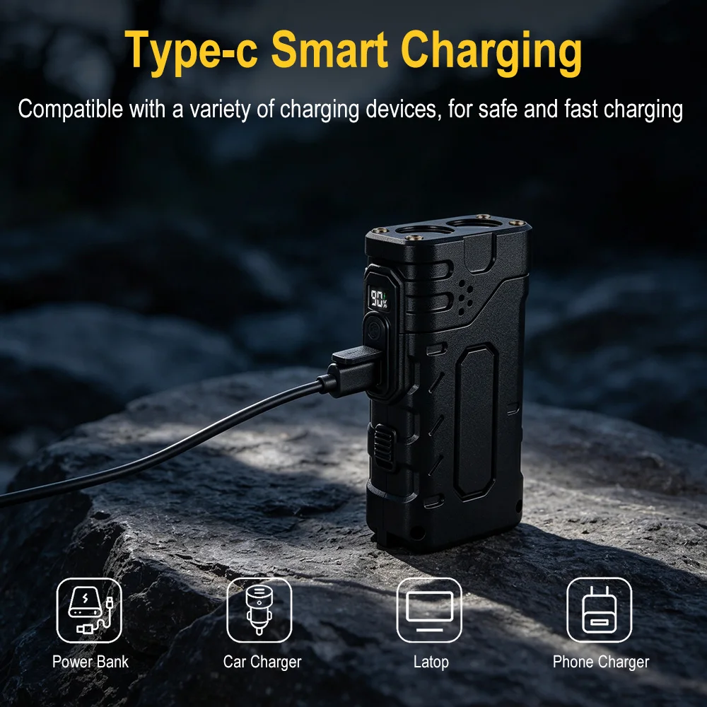 BORUIiT ไฟฉาย LED แบบหมุนมือ E - Outdoor Usb Power Supply บทวิจารณ์และราคา