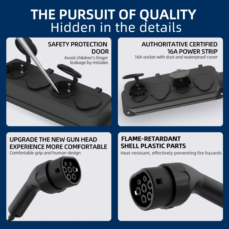 สายชาร์จรถยนต์ไฟฟ้าแบบพกพา 16A - Outdoor Power Solutions บทวิจารณ์และราคา