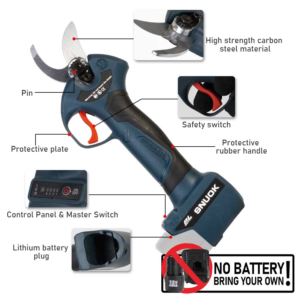 กรรไกรตัดแต่งกิ่งไฟฟ้าไร้สาย S - Outdoor Power Solutions บทวิจารณ์และราคา